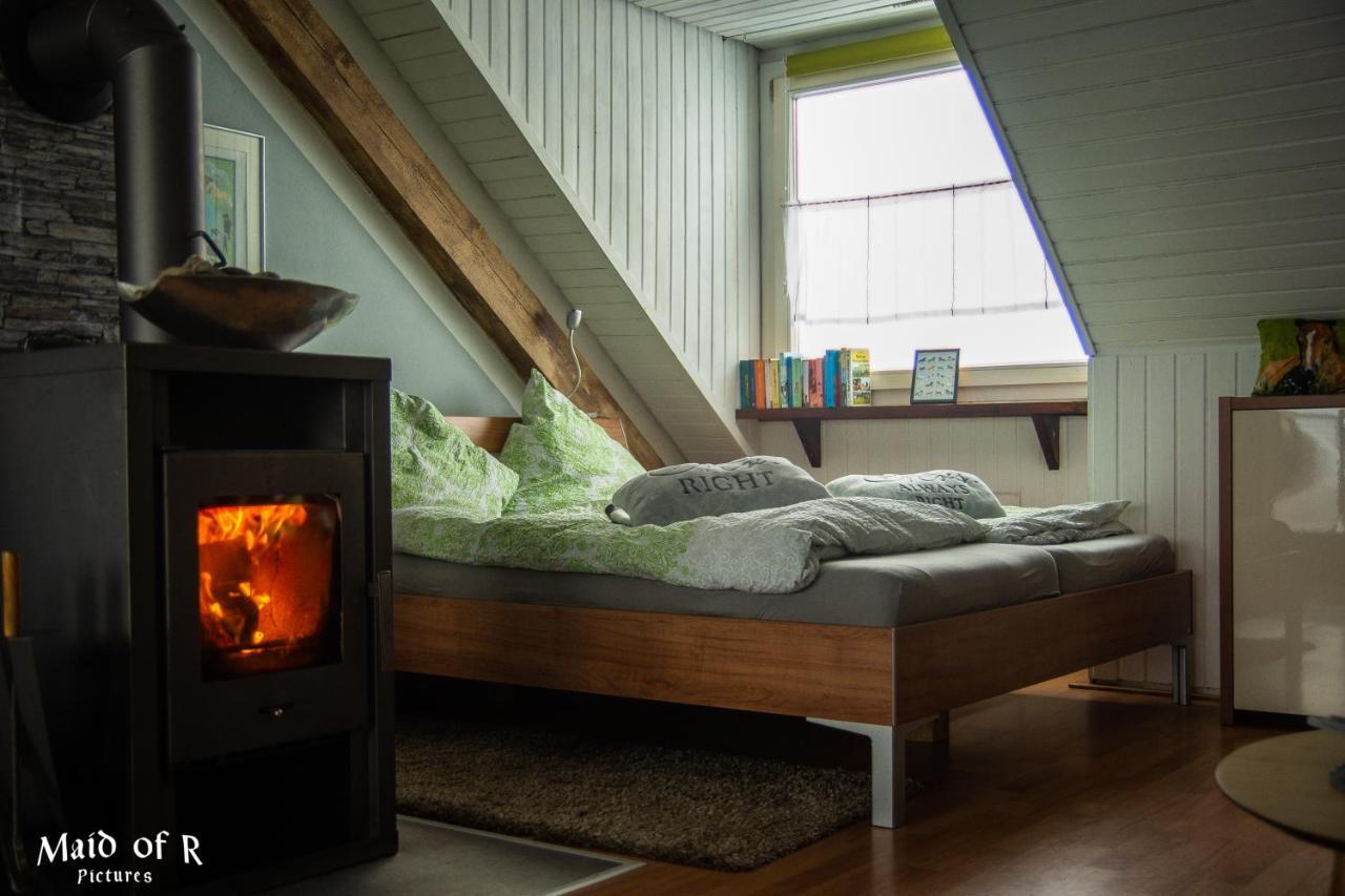 Hof Vierzehnender Im Hohen Venn - 70Qm Fachwerk-Studio - Grosses Wohn-Schlafzimmer Mit Dachterrasse Und Kaminofen - Separate Kueche - Perfekt Fuer Paare - Monschau - Eifel - Hunde Willkommen - Islandpferde エクステリア 写真
